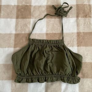 American Eagle Outfitters size medium Olive Green Halter Top